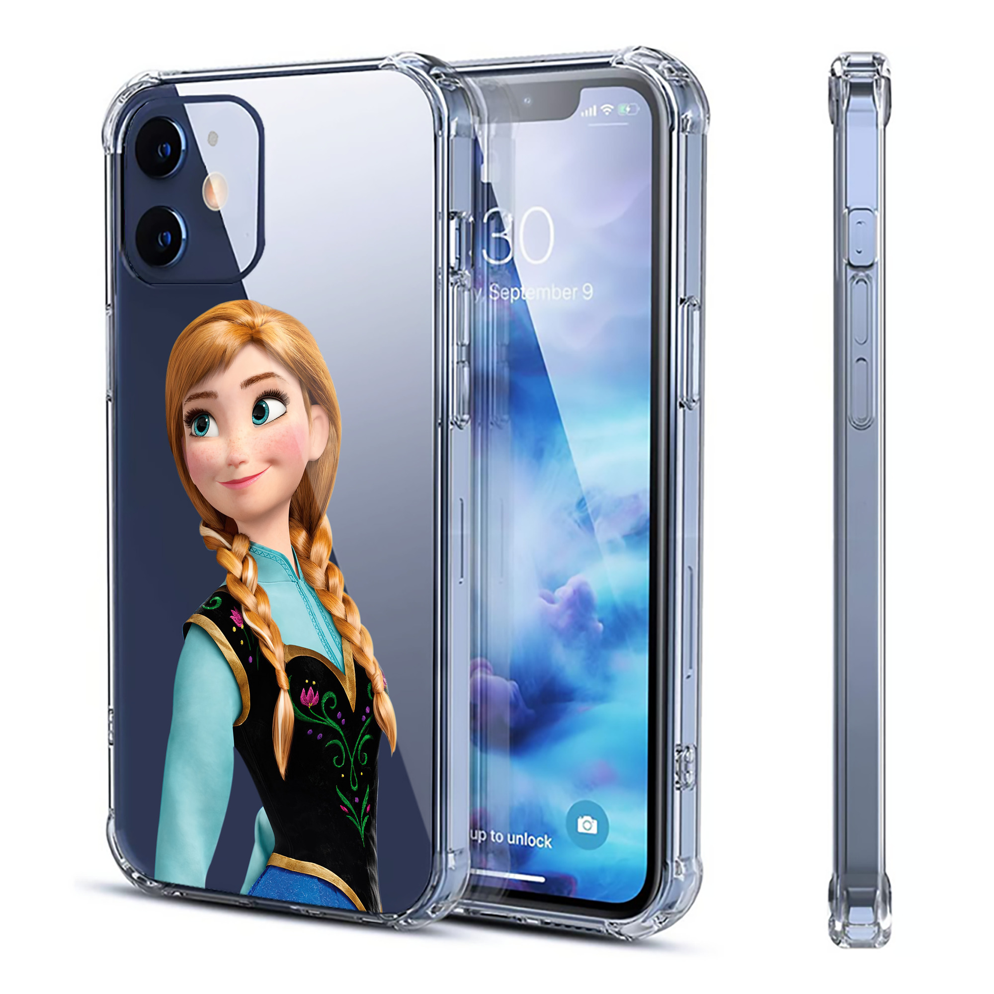 （画像用） アナと雪の女王 アンナ エルサ Frozen Anna Elsa 【iPhone 12シリーズ対応】透明スマホケース（クリアソフトケース）